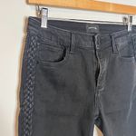 Driftwood  Jackie Braided Side Black Raw Hem Skinny Denim Jeans Photo 2