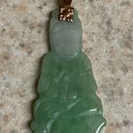 Vintage Green Jade / Jadeite Buddha Pendant | Spiritual Protection Amulet Photo 0