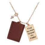 Mother’s Day Riah Fashion Engraved “First My Mom Forever My Friend” Necklace Brown Photo 4
