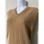 State Cashmere Women's Tan V Neck Sleeveless Sweater Vest Size M Brown Size M Photo 1
