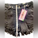 Simple Society  Black Distressed Button Tab Cotton Super High‎ Rise Shorts 5/27 Photo 4