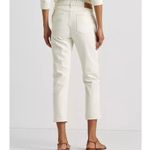 Lauren Ralph Lauren Women's Patchwork Relaxed Tapered Ankle Jeans Cream Size 16 Photo 4