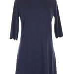 Balauoke Navy Scallop Hem Sheath Dress Women’s Small Half Sleeve Above Knee Blue Photo 1