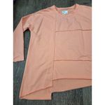 Livin' for the Weekend Coral Peach Women's Small Asymmetrical Crewneck Shirt Photo 1