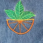 Vintage CB Casuals Maxi Jean Skirt Citrus Appliqués Size PL Photo 5