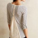 Anthropologie  Meadow Rue Cassia Cream Black Striped Top Women's Size Medium M Photo 0