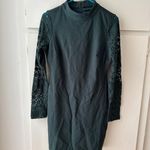 Lulus  Dark Green Lace Long Sleeve Bodycon Dress, Size Medium Photo 5