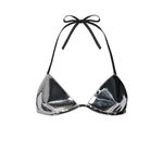 RTA Bralette Top in Mirror Medium New Womens Metallic Cropped Bra Silver Photo 4
