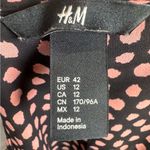 H&M black and pink dot V-neck shirt shift dress size 12 Photo 3