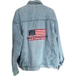 Disney Womens Walt World Vintage Y2K Retro Flag Patriotic Denim Jean Jacket XXL Photo 2
