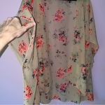 Live 4 Truth 3X Kimono Chiffon Cream Open Front Cardigan Pink Floral Photo 2