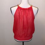 No Boundaries  red rover with gold dots chain straps tank top Photo 4