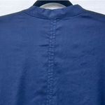 Vince  Linen Popover‎ Top Navy Blue Medium Photo 2