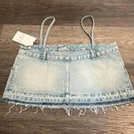 ZARA  Crop Denim Jean Spaghetti Strap Top - NWT Photo 2