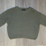 Army green chunky cropped sweater fall style winter pullover size‎ medium Photo 0