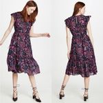 Ulla Johnson Arlene Midi Dress Midnight Floral Navy Pink Size 8 Cinchable Waist Photo 16