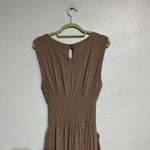 Zenobia  Tan Sleeveless Linen Blend Midi Dress Sz 2XL Photo 5