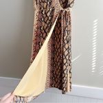 Joie  Bethwyn Snakeskin Print Wrap Mini Dress‎ in Fading Sun Brown, Size Small Photo 7