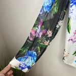 J. Dosi LA Celebrity Fashion Designer Silk Floral Long Sleeve Blouse Top Size 1 White Size M Photo 3