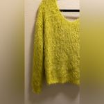 Miroh Lime Green Eyelash Twist Back Sweater. Size L Photo 2