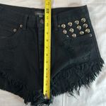 Necessary Clothing Jean Shorts Silver Studs Black Denim shorts, Size Small‎ Photo 7