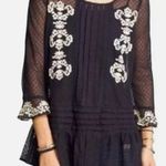 Free People  Jocelyn Small Black Mesh
Tunic Swiss Dot Pleated White Photo 3