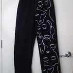 SheIn Tall Figure Black with White Graphic Straight Leg Jean — Size XS (2) Photo 4