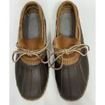 Bean Boot by LL Bean Duck Shoes Women's Sz 8M Brown Leather Low Top Slip Photo 2