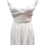 Cream Lace Halter Neck Mini Dress with Criss Cross Back White Size undefined Photo 0