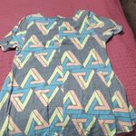 LuLaRoe  Gray Tee with Pastel Geometric Pattern Photo 2