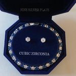 NWT Cubic Zirconia Silver and Blue Jewelry Set Photo 0