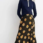 Madewell  Side-Button Ruffle-Hem Midi Skirt  Floral Bohemian Plus Sz 22 #1841 Photo 0