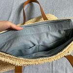 Talbots  Straw Rattan Leather Strap Tote Bag Photo 7