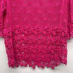 Crochet Cottagecore Gardengirl Beach Chic Bohemian Womens Knit Pullover Medium Pink Photo 8