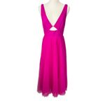 Monique Lhuillier Tulle Cut Out Midi Dress Pink Size 4 NWT Photo 2