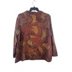 Islander Women’s Plus 3X Suede Feel Paisley Button Up Shirt Warm Brown Red Fall Photo 3