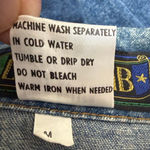 Vintage Loco Club Denim Vest Lace Crochet Fringe Size Medium Blue Photo 7