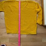 Womens Pullover V Neck Long Sleeve Warm Knitted Sweater Solid Oversized Jumpers Yellow Size L Photo 6