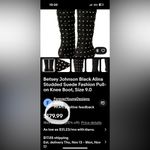 Betsey Johnson Betsy Johnson Black Heeled Boots embellished with secured diamond rhinestones. Photo 1