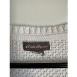 Eddie Bauer  Womens 100% Cotton White Ribbed Knit Button Front Sweater sz S/M Photo 5