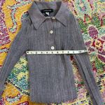 Urban Outfitters purple spotted dyed ribbed cropped collared lightweight sweater material top Photo 5