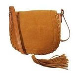 INC International Concepts Willow cognac leather crossbody hippie saddle bag Brown Photo 0