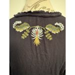 Free People  Serafina Boho Top Size Small Black Embroidered Lace Oversized Blouse Photo 3