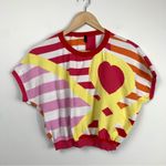 United Colors Of Benetton Stile Benetton Cropped Colorful Abstract Sweater Top Photo 5