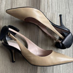 Kate Spade  Bow Slingback Pump Heels‎ Made in Italy Nude & Black Bow 6 B Jax Photo 0