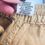 Nicole Miller  Linen Pant Women L Tan Cargo Crop Wide Leg Coastal Gorpcore Beach Photo 6