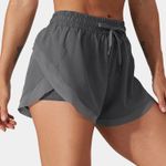 Halara Mid Rise Drawstring Contrast Mesh 2-in-1 Flowy Running Shorts 3'' Photo 0