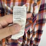 Pilcro Button Shirt M Plaid Orange Purple Ruffle Trim‎ Grunge Cottagecore Boho Size M Photo 5