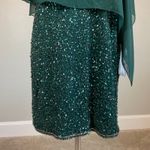 JKara Sequined Chiffon Caped Mini Sheath Cocktail Party Dress Green Size 6 Photo 8