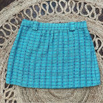 J.Crew BLUE GREEN TEAL TEXTURE PLAID SKIRT WOMENS SIZE 10 Photo 3